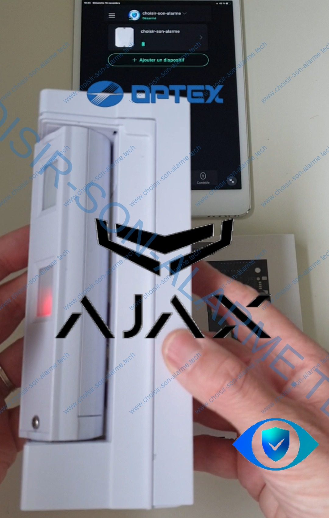 ajax câblage transmetteur avec optex générique