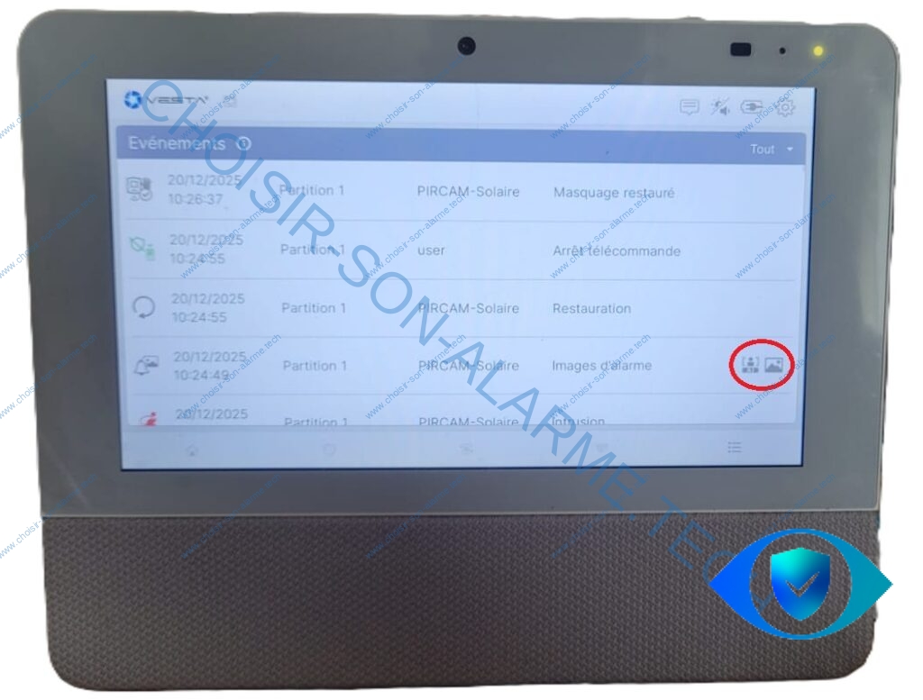 PIRCAM avec AI intégré, gestion depuis la centrale.