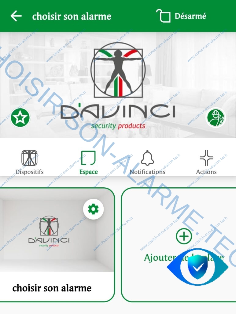 application alarme d'avinci