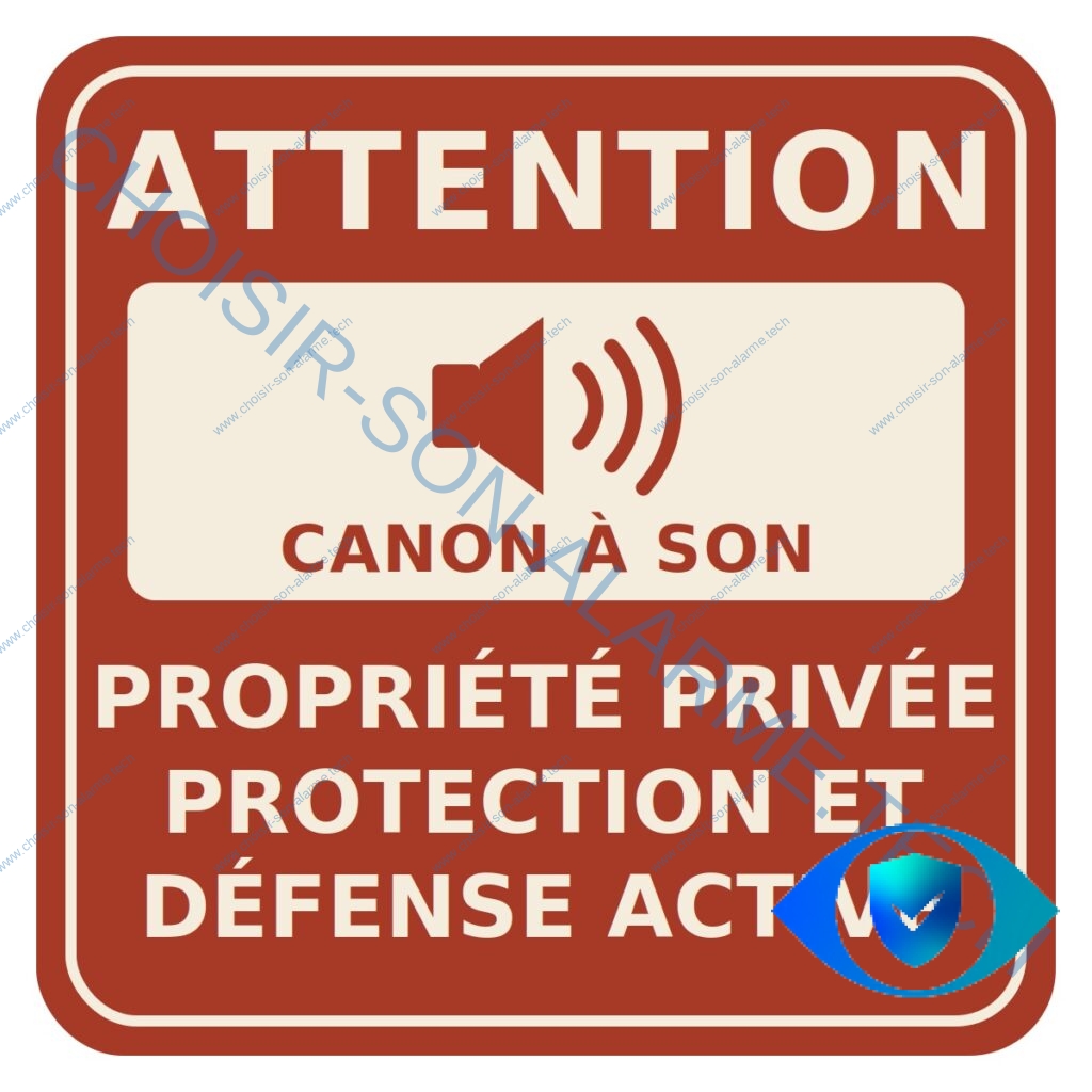 Signalétique, pancarte canon à son !